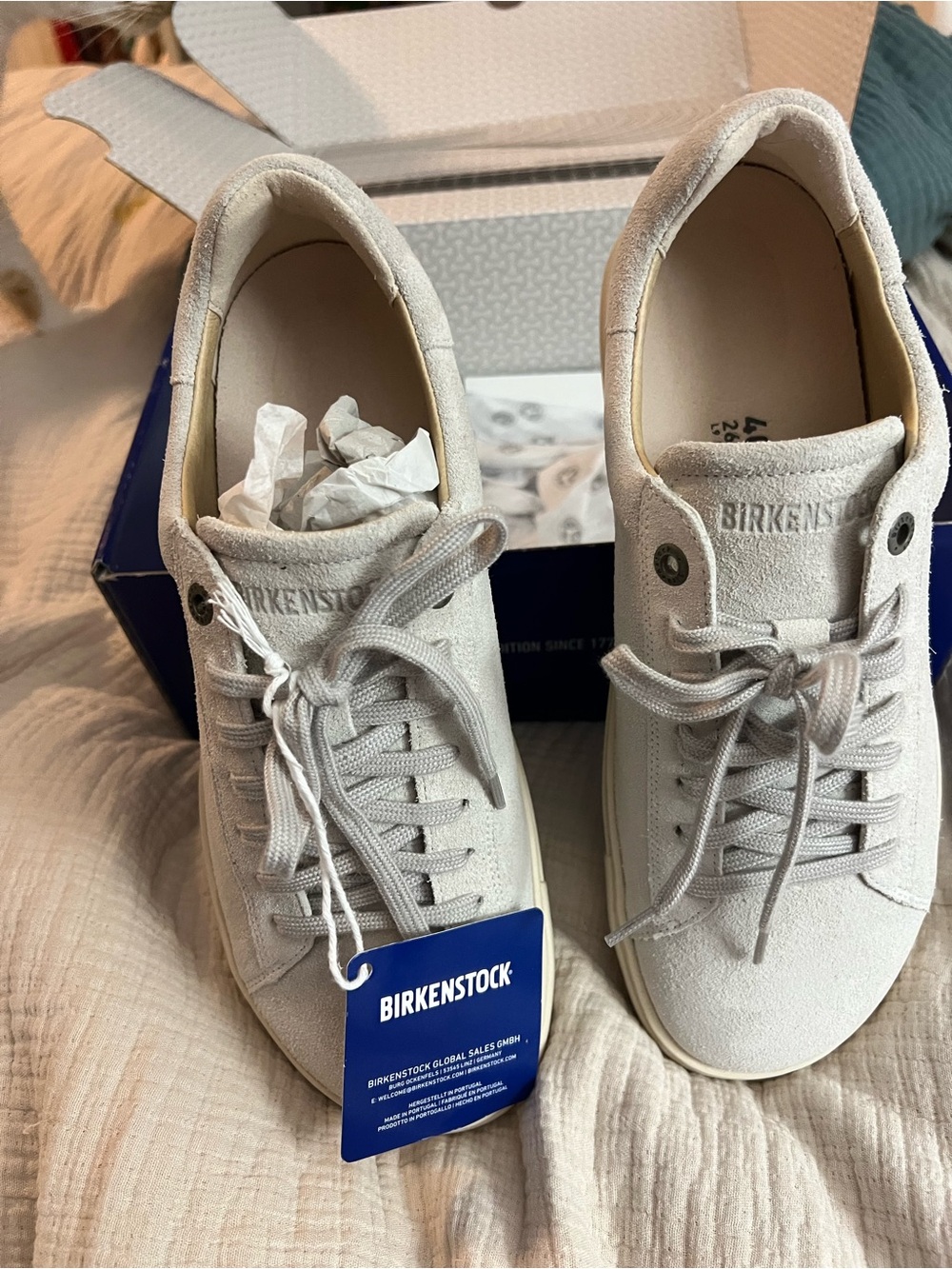 Birkenstock Bend Low Antique White Athletic Shoes Box Label - Picture 2 of 7